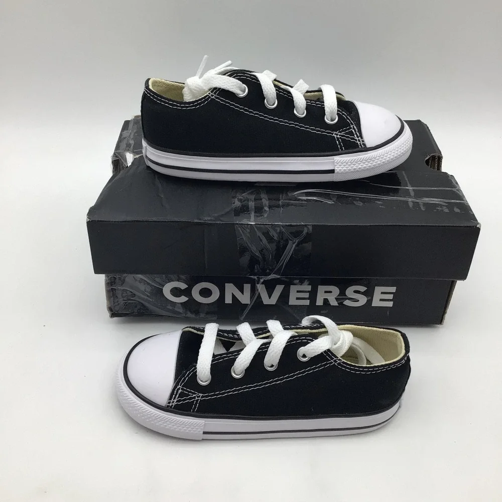 Converse CTAS Low Top Black White Infant Size 9 7J235 Sneaker NEW